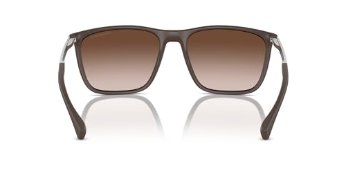 Emporio Armani Men's EA4150 Rectangular Sunglasses, Brown, 59 mm4