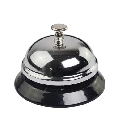 COHEALI Campanello Reception in Metallo Argento Pressing Campanella Servizio Clienti Silenzioso e Leggero per Ristoranti Hotel Bar e Cucine Facile da Usare e Trasportare