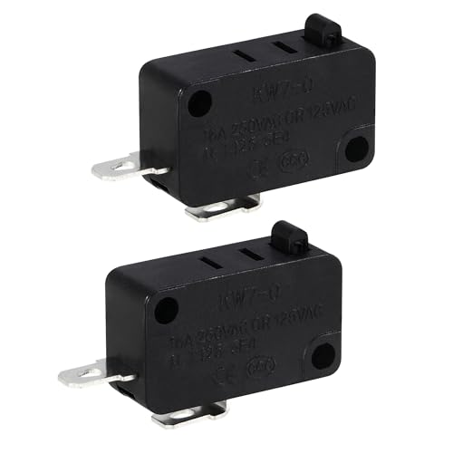 2 Packs Micro Switch KW7-0, Fit for Air Fryer XL Power XL Vortex Air Fryer, Normally Open 3 Pins 1NO 1NC Microswitches for Microwave Oven Welding Gun Induction Cooker, 16A 125V/250V