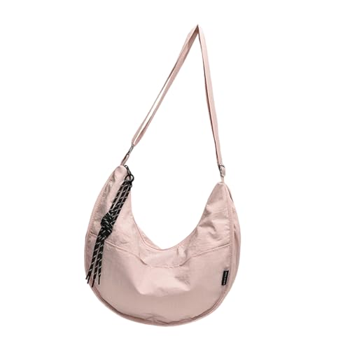 Sac à bandoulière en cordon noué de grande capacité couleur unie style décontracté pour femme