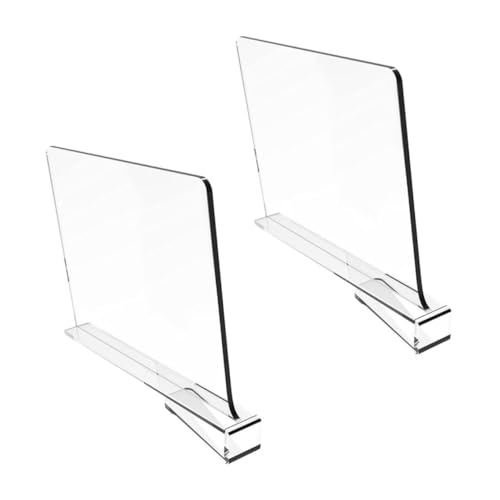 Cabilock 2Pcs Transparent Acrylic Household Cabinet Dividers Convenient Shelf Organizers for Closet Kitchen Office Storage for Shoes Bags and Accessories