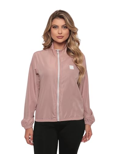 Jaqueta Feminina Corta Vento Microfibra Resistente à Água e Proteção UV (BR, Alfa, M, Regular, Regular, Nude)
