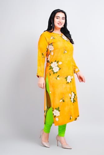 Image of Women Modal Cotton Kurti | Frill On Boat Neck, Print Highlighted with zari and Pearl Work | Straight Kurti | Boat Neck |Three Fourth Designer Sleeves