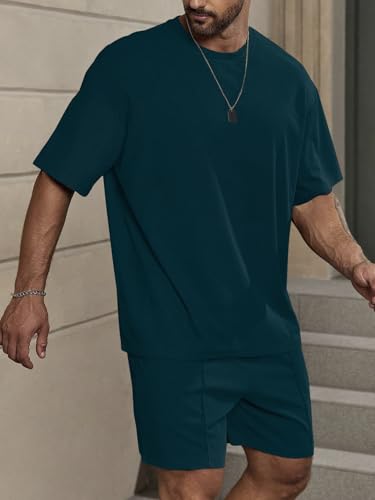 Image of Vogaan Men's T-Shirt and Shorts Set | Top & Shorts Night Suits Set | Night Wear for Men | Holiday Outfits for Men's