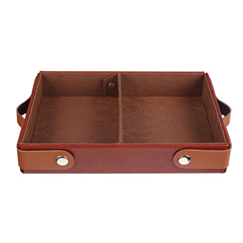 Warmhm Plateau de Voiturier Hommes Femmes PU en Cuir Plateau Plateau Plateau de Bac de Bureau Bac de Rangement Bijoux pour Plateau de Clé de Téléphone pour La Salle de Bain Cover