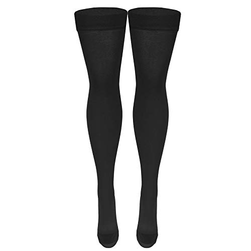 NuVein Medical Compression Stockings, 20-30 mmHg Support, Women & Men Thigh Length Hose, Closed Toe, Black, X-Large
