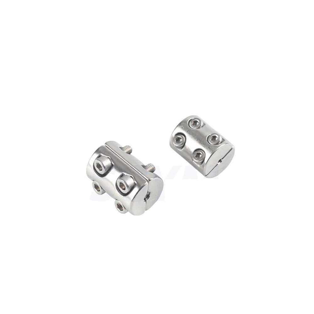 1-2 szt. 3-8mm pierścień o dużej wytrzymałości okrągły zacisk lina stalowa uchwyt Stop podwójny kabel obrotowy do linki zawieszenia ze śrubami sześciokątnymi zaciski liny stalowej(3mm 2pcs)