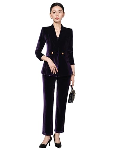 Costume en velours à revers en pointe ensemble tailleur de qualité supérieure Kromoc