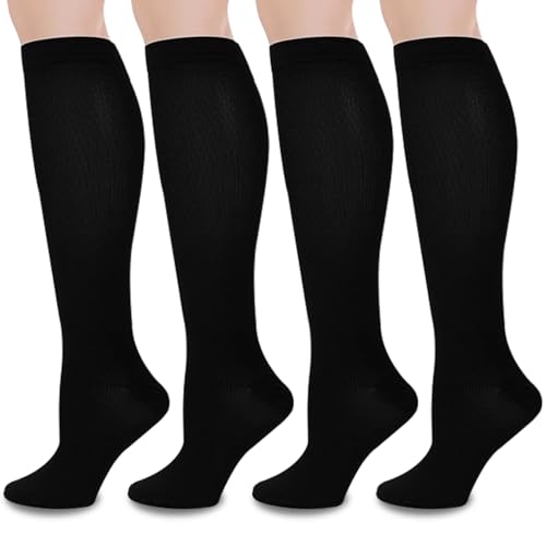 UZSUZZ Compression Socks for Women Men, 2 Pairs 15-20 mmHg Graduated Compression Support Stocking for Sport, Flying, Work, Pregnancy, Nurse, Travel, Edema (Black, S/SM) UZSUZZ Compression Socks for Women Men, 2 Pairs 15-20 mmHg Graduated Compression Support Stocking for Sport, Flying, Work, Pregnancy, Nurse, Travel, Edema (Black, S/SM)