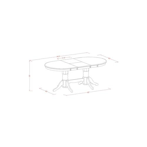 5Piece Dining Room Set for 4 with Linen White Leg and Gray Fabric