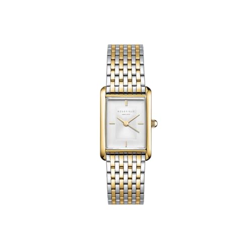 Rosefield Women's Heirloom White Dial Gold-Tone Case Duotone Bracelet Watch, 2 tone, 23.5x30.6mm