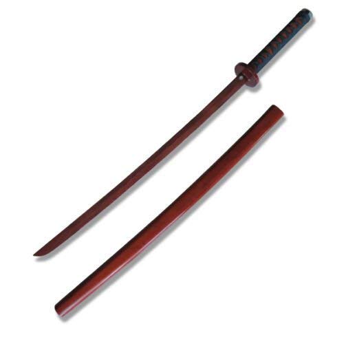 Wooden Roped Bokken With Scabbard - Cherry Oak