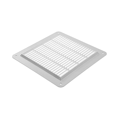 Ecopro Vent 10" X 10'' Inch White Square Ventilation Grille With Protective Mesh And Screws Included. Durable Plastic Ventilation Register, Grille, Cover. Indoor And Outdoor Soffit Vent #TOP2