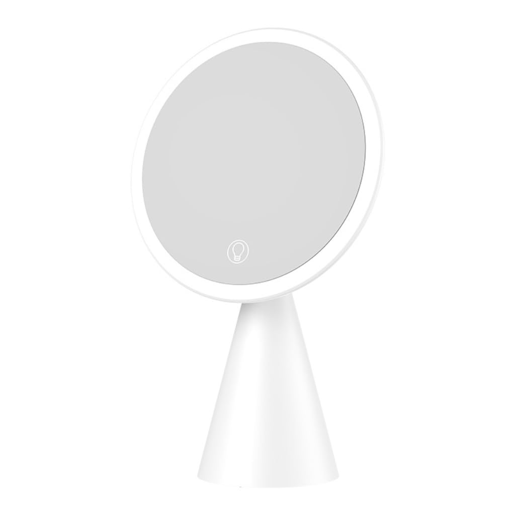 Miroir de maquillage à LED intelligent circulaire de bureau en verre haute netteté