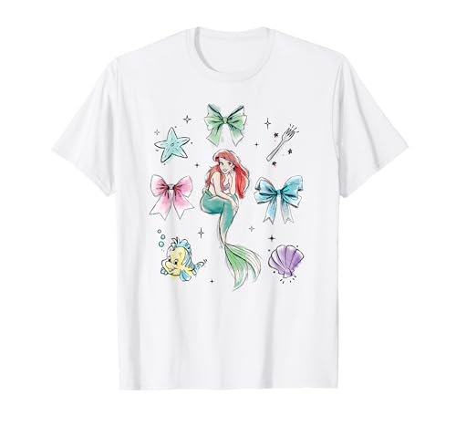 Disney The Little Mermaid Essentials Watercolor Chest Logo T-Shirt
