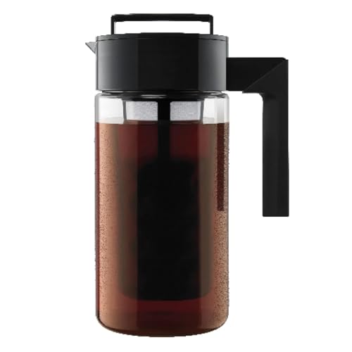 Image of Patented Deluxe Cold Brew Iced Coffee Maker, 1 Quart Capacity with Airtight Lid and Silicone Handle, Reusable Coffee Brewing Container for Home and Kitchen Use