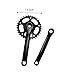 Aosekaa Bicycle Crankset,Mountain Bike Crank Arm Set Square Taper Round Chainring and Crank Iron Single Speed for Outdoor Repairing, Black