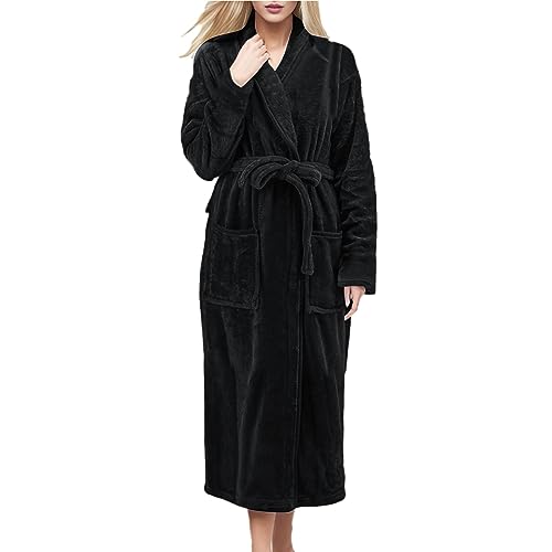 Peignoir long en coton pour femme robe de chambre grande taille douce