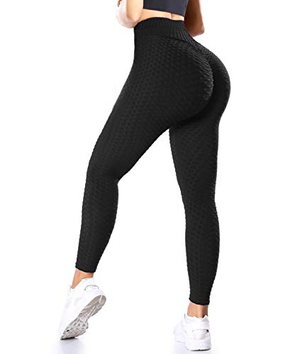 COMFREE Leggings Anticelulitico Mujer Fitness Push Up Mallas Deportivas Pantalon De Entrenamiento Mujer Deporte Negro L
