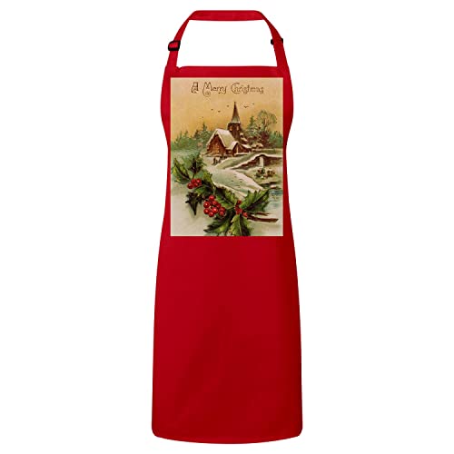 Tablier cuisine rouge Merry Christmas Fabulous, le cadeau vintage idéal pour passionnés de cuisine