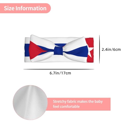 Soft Cuban flag Baby Headband with Knot Bow for Infants Stretchy and Stylish Turban Hairband3