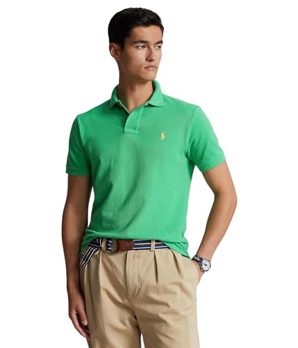 POLO RALPH LAUREN Mens Classic Fit Mesh Polo Shirt Green Small