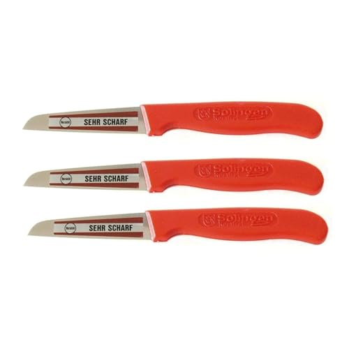 NEUSTANLO Schälmesser Set 3 Stück | extra scharfes Kartoffelschälmesser | Küchenmesser mit rostfreier Klinge | ideal zum Schälen von Obst &...
