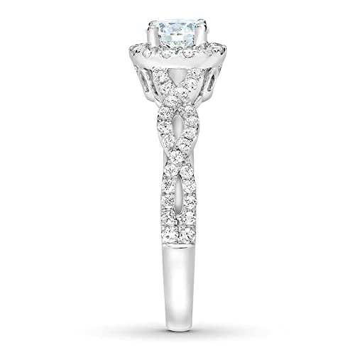 1 Carat Round Cut Bridal Set Moissanite Engagement Rings for Women Platinum Plated Silver Round Moissanite Rings4