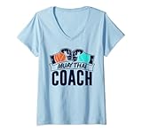 donna muay thai coach fighter boxing arti marziali hobby maglietta con collo a v