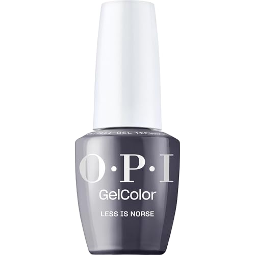 OPI GelColor Less is Norse | Opaque Dark Cool Gray Blue Crme LED Cure Gel Nail Polish | Salon-Quality Shine Long-Lasting Wear | Vegan & HEMA Free | 0.5 Fl Oz