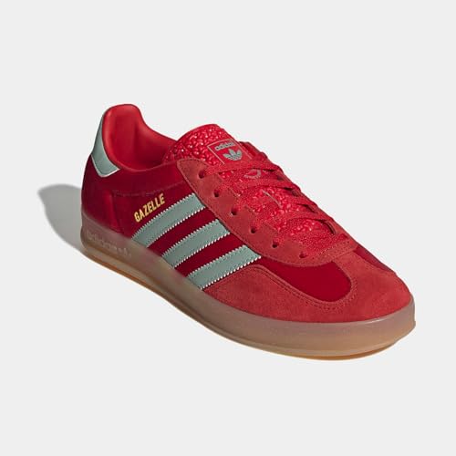 adidas Gazelle Indoor Womens Lifestyle Shoes (Scarlet/Hazy Green/Gum)4