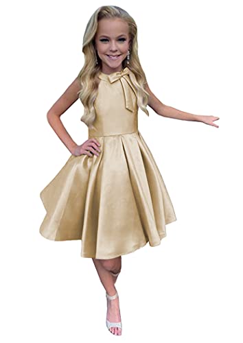 Image of M RAC Girls Stain Interview Dresses Short Pageant Dress Halter Princess Formal Party Gowns PA014