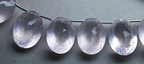Quartz rose briolette 12x16mm calibré pour boucles d'oreilles symétriques