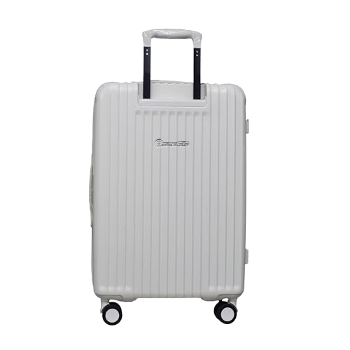 Image of SWISS MILITARY Polycarbonate Summit Set of 3 (Cabin + Medium + Large) Trolley Luggage, Hard Case 360 Rotatable 8 Wheels, Anti Theft Zip & 15.6 inch Laptop Suitcase with Cover Free White 60cm 70cm 80cm