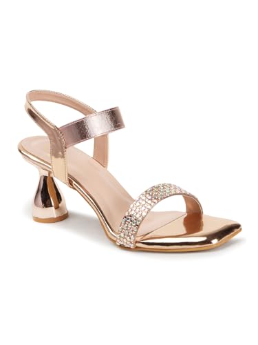 Image of Carlton London Women Stylish Fashion Embellished Sandals for Outdoor, Party, Wedding and Holidays with Stiletto Heels