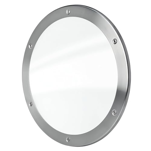 MLS Hublot B5000, Fenêtre de Porte en Acier Inoxydable, Verre de Sécurité Feuilleté, Montage Direct Sur Panneau de Porte, Sans Découpe, Vis Visibles d'un...