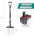 Pitch Fork for Garden, 5-Tine Heavy Duty Pitchfork with Tilt Bracket, 41 Inch Gardening Fork for Digging, Composting, Spading, Cultivating Soil, Metal Fork Head with Fiberglass Handle, D-Grip
