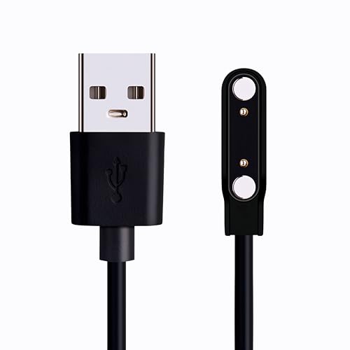 1Pack Magnetic Charger Cable for K22,K52,K28H,K56Pro K57Pro,K55 Military SportSmart Watch Charger for USB Charging Cord for Dafit Sunkta K52,GUCABE,Lemfo ,EVL,CANMIXS (Charger Pin space7.62mm) 1xBlack image 5