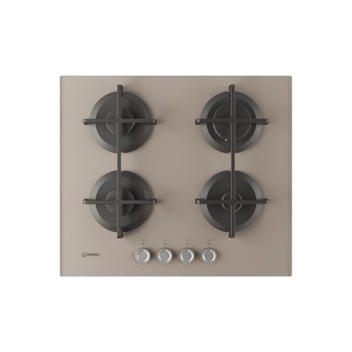 Indesit ING 61T/TD 1 piano gas vetro tortora 60cm 4 fuochi griglie in ghisa lavabili in lavastoviglie