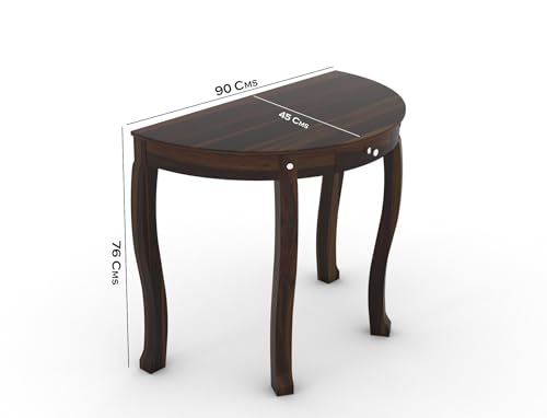 Image of CRAFT D ARTS Solid Sheesham Wood Console Table with Drawer | Modern Entryway Hall Table | Semi-Circular Half Round Accent Table for Living Room, Foyer & Bedroom | Rosewood, Honey