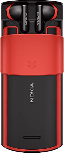 Nokia 5710 Xpress Audio Feature Phone with built-in wireless earbuds, 4G Connectivity, MP3 player, wireless FM radio, dedicated music keys and long-lasting battery (Dual SIM) - Black