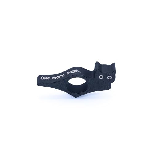 Soporte para páginas de libros de gatos, regalos hechos a mano para lectores, accesorios de lectura para gusanos de libros, regalos literarios (una página más, negro mate, 1)