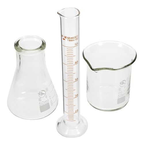 OSOLADY Chemistry Lab Equipment Graduated Cylinder Set Beaker Flask Measuring Cup