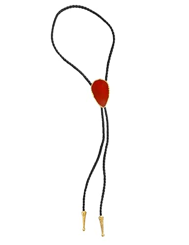 Image of Daisy Del Sol Gemstone Bolo Tie Braided Vegan Faux Leather Natural Stone Gold Handmade Necklace Adjustable Boho Western Jewelry