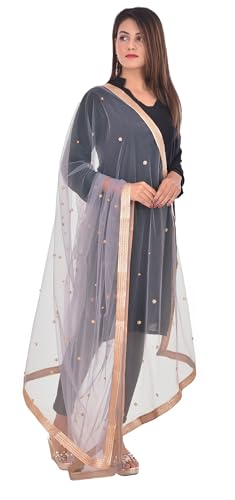 Image of YOUTHQUAKE Women's Embroidered Net Dupatta