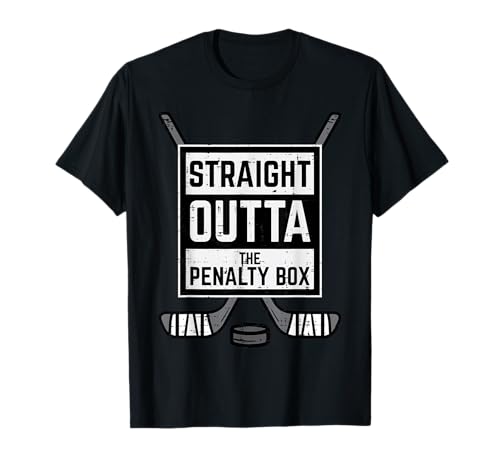 Ice Hockey Straight Outta Penalty Box Funny Men Boys Kids