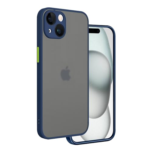 Image of Vaku Luxos Thermoplastic Polyurethane Artic Armor Back Cover For iPhone 15 Plus Slim Protective Lens Camera Shockproof Case Scratch Resistant Slim Thin Military-Grade Protection-Blue