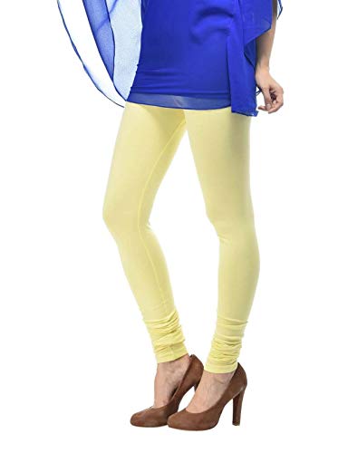 Image of Frenchtrendz Women's Cotton Spandex Stretchable Mid Rise Slim Fit Churidar Leggings Pull On