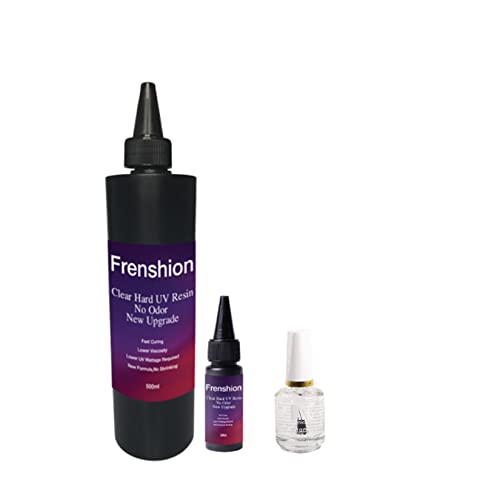 500ML + 30ML mejora la resina UV dura transparente e inodora, curado rápido para la fabricación de joyas artesanales de fundición y revestimiento de bricolaje + aceite de brillo de acabado de 15ML Cover