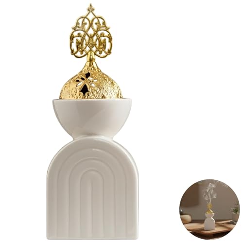 Four d'aromathérapie en céramique et métal style Moyen-Orient - 4
